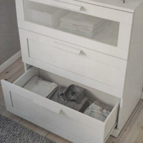 Brimnes chest of drawers with 3 drawers by IKEA new, white