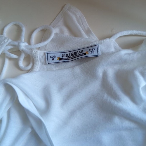Crop top Pull & Bear used, white, size M