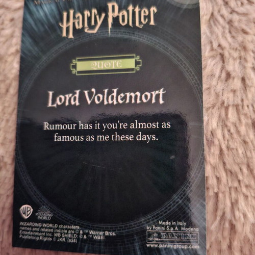 Harry Potter crystal Lord Voldemort collectible card new, Warner Bros