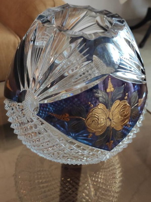 Bohemian crystal set like new, old solid pieces