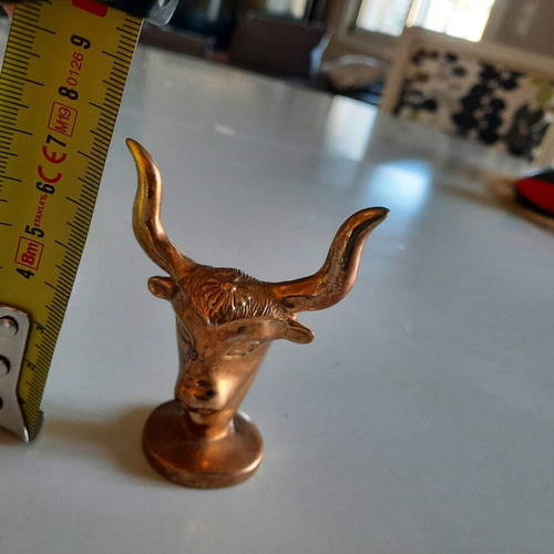 Bronze Minotaur Bull Head Figurine, vintage decorative