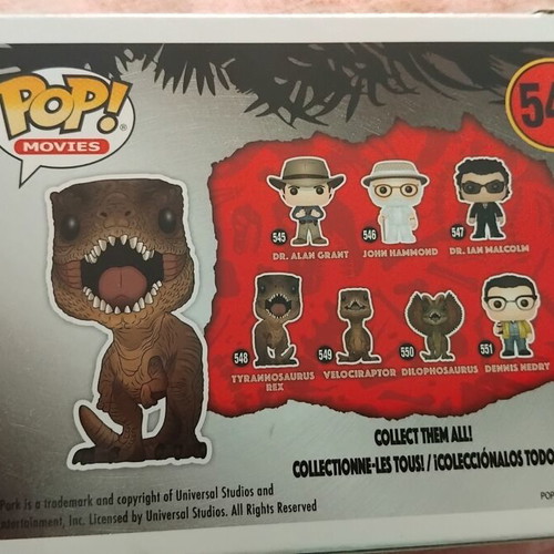 Funky Pop Tyrannosaurus Rex figure used, Jurassic Park collectible