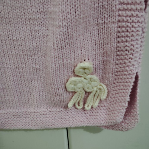 Handmade knitted kazaka sweater, pink
