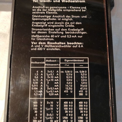 Multavi-5 multimeter used, vintage German bakelite from 1950