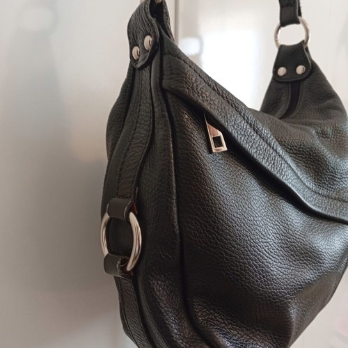 Creole black leather crossbody bag used