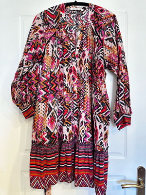 Zara μινι εμπριμέ boho φόρεμα σαν καινούργιο, μέγεθος XL, ροζ