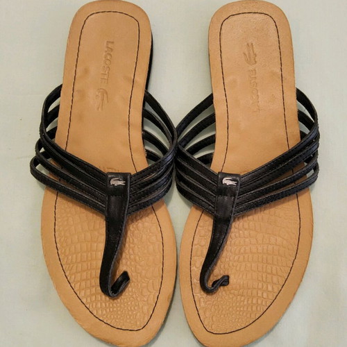 Lacoste women's sandals new, size 37, black leather