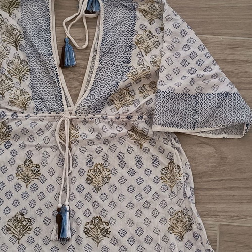 Dharma beachwear cotton one size like new, white and blue