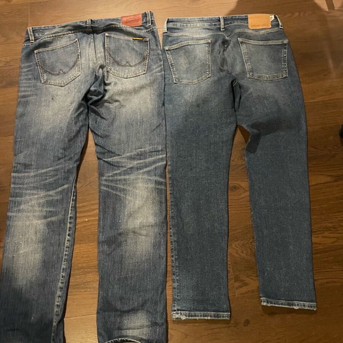 Superdry denim pants 2 pcs used, size XL, blue