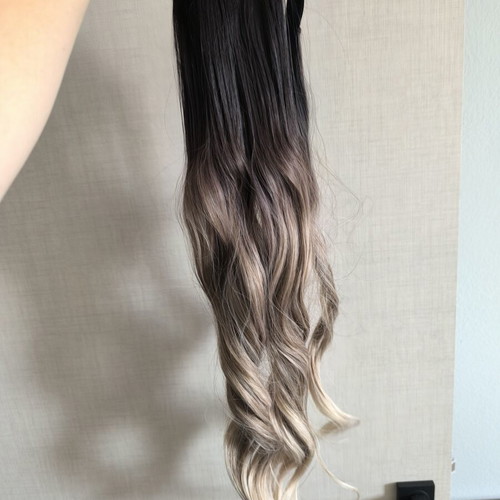 Ombre Ponytail Hair Extension with Comb and Velcro, new, 60 cm