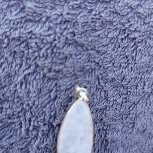 Silver necklace with energy moonstone crystal, new