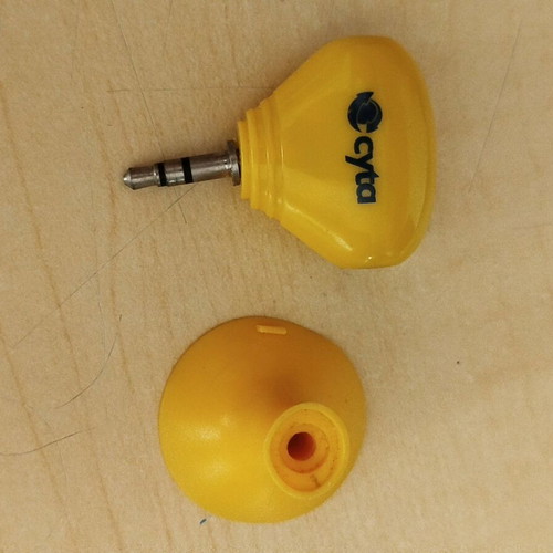 Smart headphone splitter used with suction cup for two users