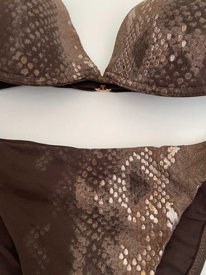 Luna σετ μαγιό push up καινούργιο, μέγεθος S, καφέ animal print