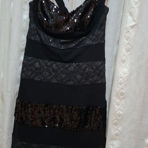 Mat Fashion evening dress with sequins and lace like new, size M-L