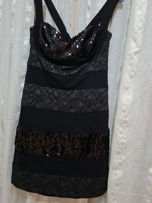 Mat Fashion evening dress with sequins and lace like new, size M-L