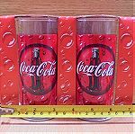  Coca Cola παλιό διαφημιστικό σετ δύο ποτηριών