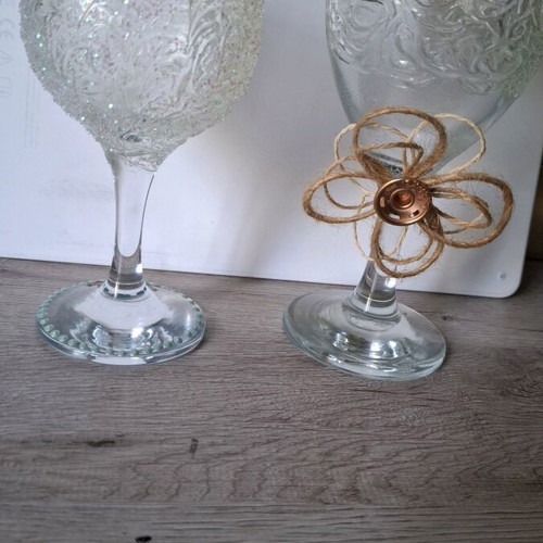 Decorative glasses with decoupage method like new