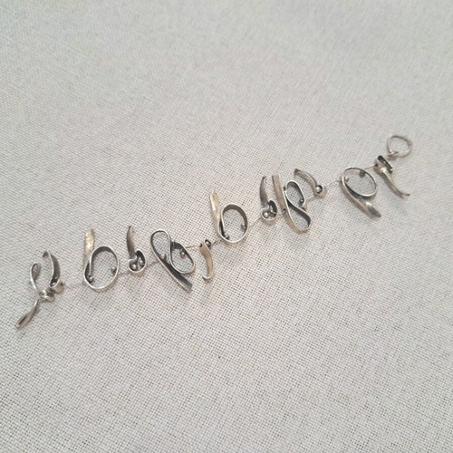 Silver 925 Handmade Bracelet with Organic Abstract Shapes like new