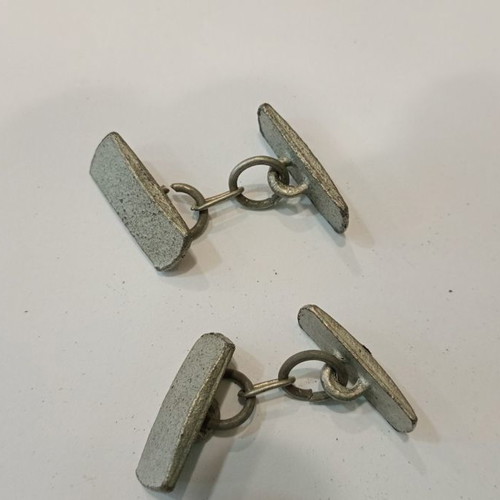 Cufflinks used 1940s white and gray