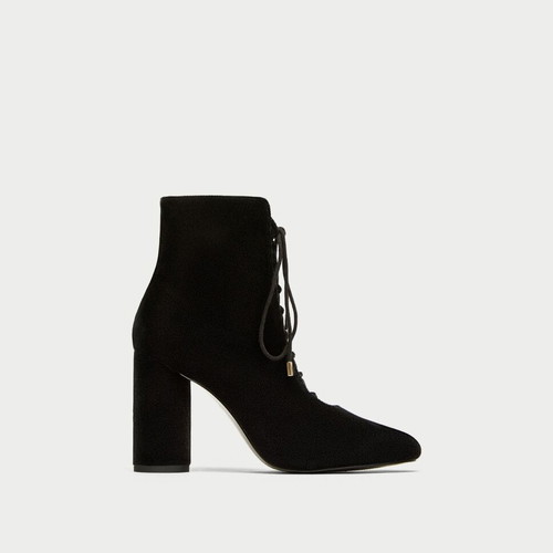 Zara velvet feel boots used, victorian goth style, size 37