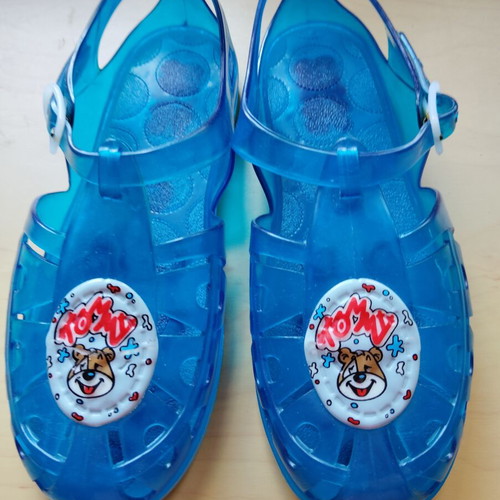 Silicone sandals like new, size 34/35, blue