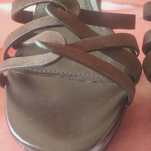 Tod's women's sandals new, brown suede and leather, size 38