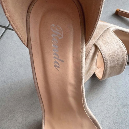 Beige platform sandals size 36