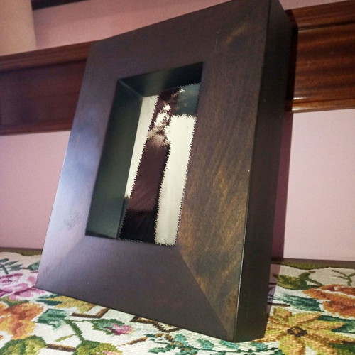 Brown wooden solid rectangular frame like new