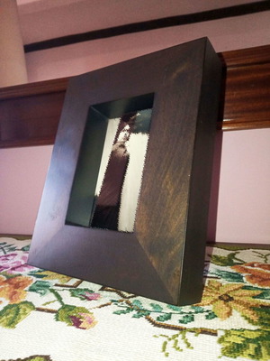Brown wooden solid rectangular frame like new