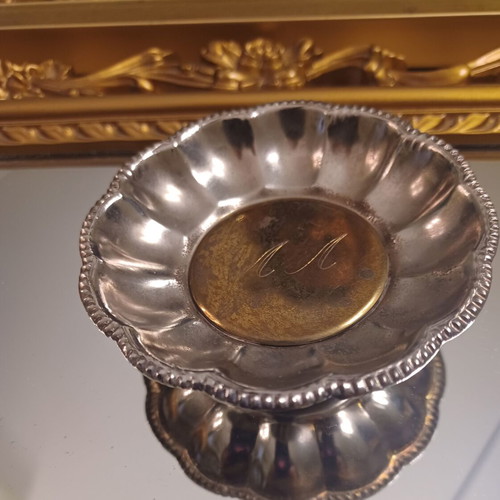 Silver-plated vessel used, weight 30g, 7x2.5 cm