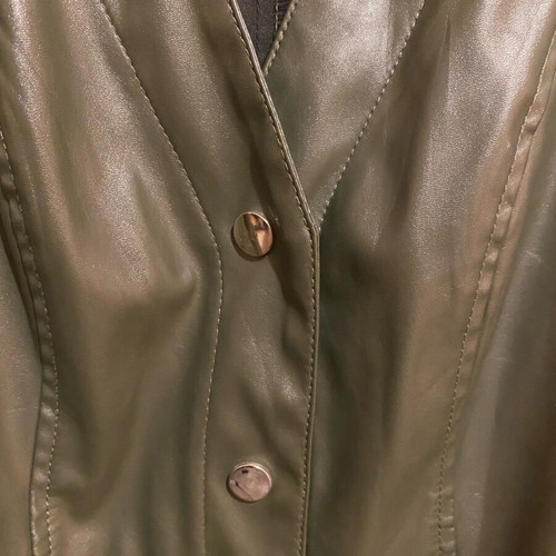 Leather midi dress size M like new, khaki