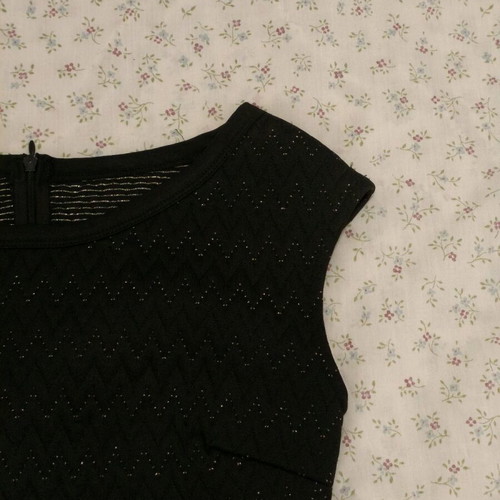On Line black dress with sparkles like new, zig zag pattern, size S
