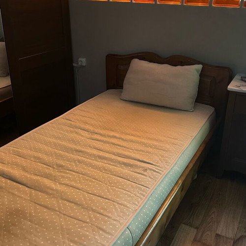 Wooden bed used with mattress in good condition