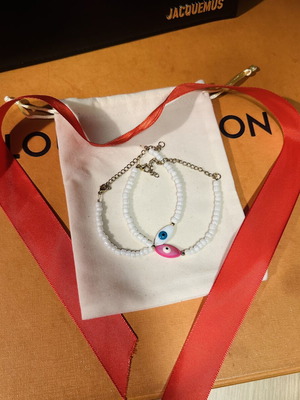 Almynoma bracelets with evil eye like new, white and blue