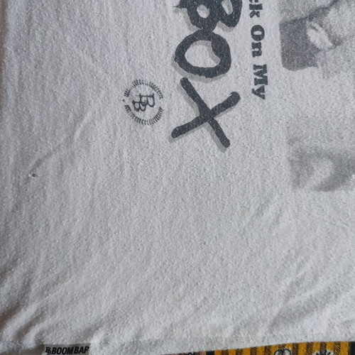 Boom Bap men's white tank top, size S, retro 90s graphic