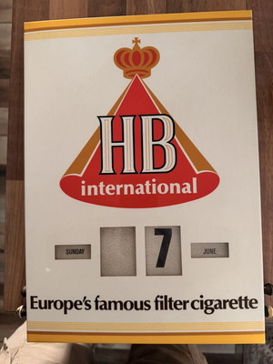 Vintage HB International Cigarettes Perpetual Calendar like new