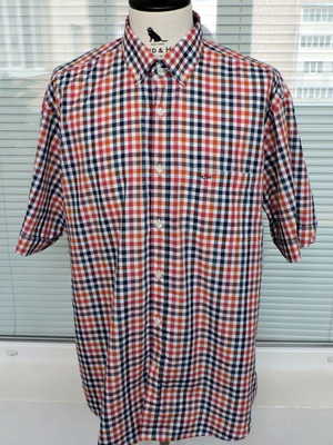 Paul & Shark Checked Multicoloured Short Sleeve Shirt XL cotton like new