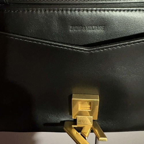 Zadig & Voltaire crossbody leather bag new, black and gold