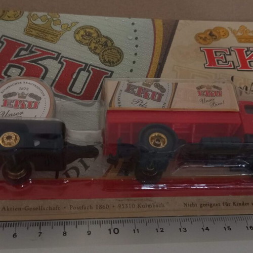 Truck trailer beer advertisement EKU H0 scale new