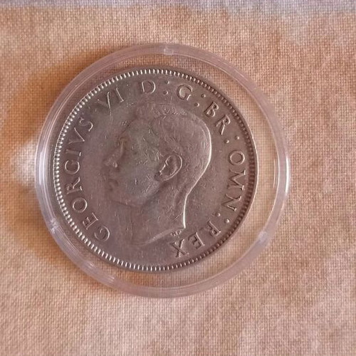 British silver coin 2 shillings (1 florin) 1944 used