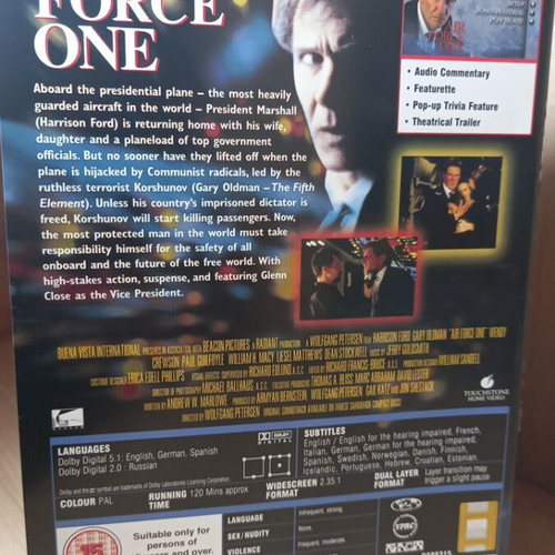Air Force One DVD with English subtitles