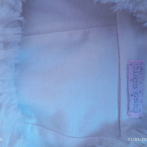 Miss Ebita 6-month fur coat like new, white with ears