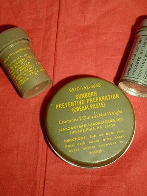 US ARMY M5A Fogpruf sunburn preventive cream collection like new