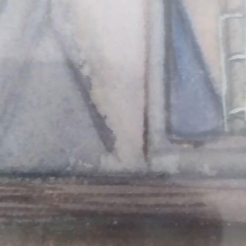 Watercolor painting of Paris roofs used, urban landscape
