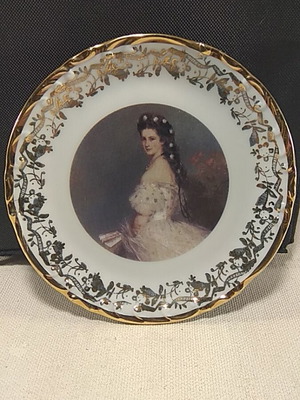 Vintage διακοσμητικό πιάτο μεταχειρισμένο με την Αυτοκράτειρα Ελισάβετ Schlögl Vienna