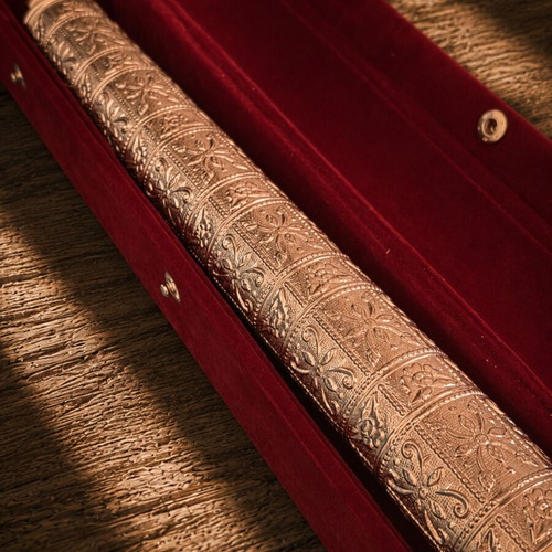 Metal Document Case like new with red velvet box