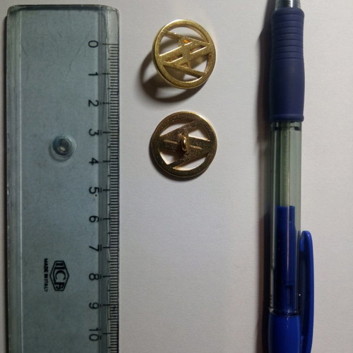 Metal buttons new, gold color, 3,000 pcs, 22 mm diameter