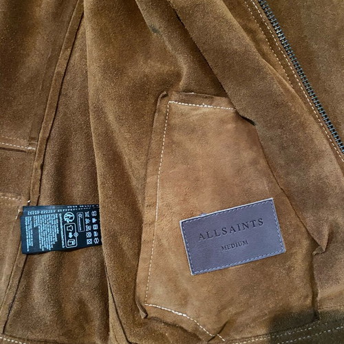 All Saints Brown Jacket Size M Like New With Small Tear