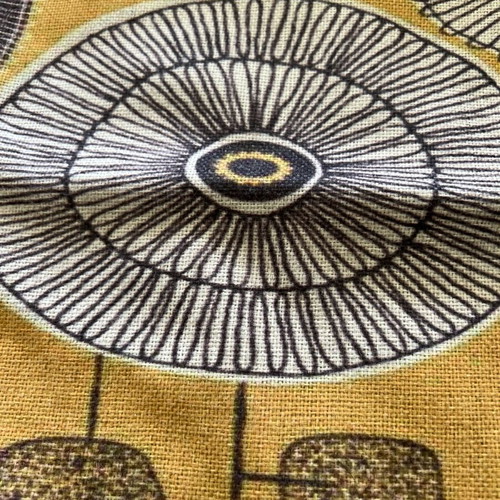 Cushion cover for sofa 45x45 used, mustard with floral pattern