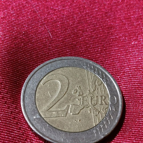 Greek 2 euro coin 2002 S used with errors